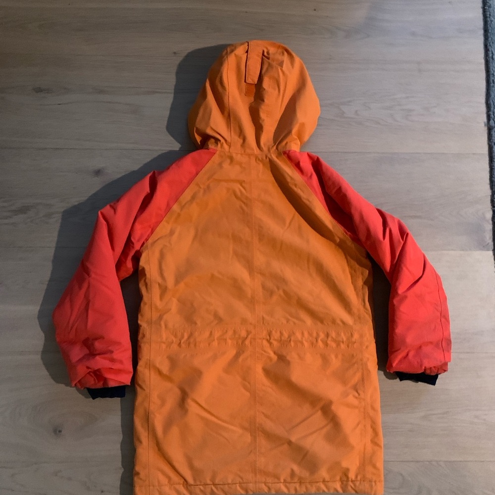 Lands’ End Kids Squall Parka L 10-12 Orange Waterproof Insulated Winter Coat - Picture 3 of 15